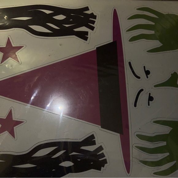 Happy Halloween Refrigerator Magnets Witch Hat Broom Hands Bat Shoes Belt Stars - Picture 2 of 10